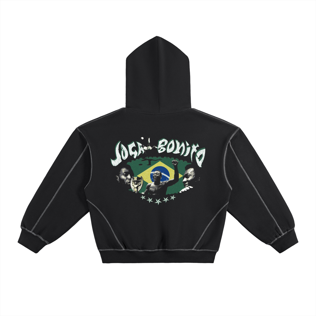 PELE CONTRAST STITCH BOXY HOODIE