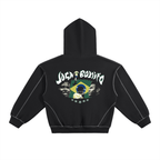 ESTEVAO CONTRAST STITCH BOXY HOODIE