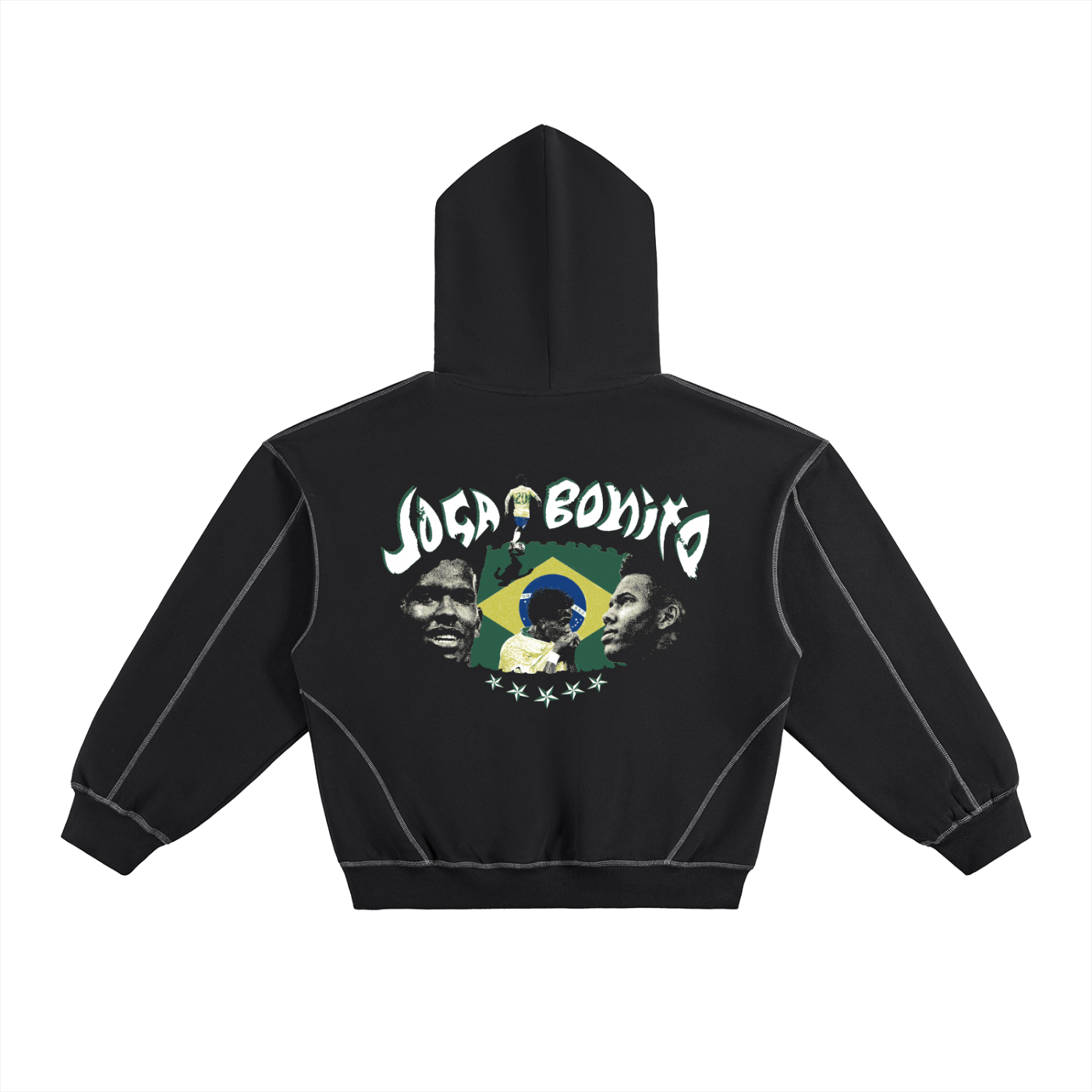 ESTEVAO CONTRAST STITCH BOXY HOODIE