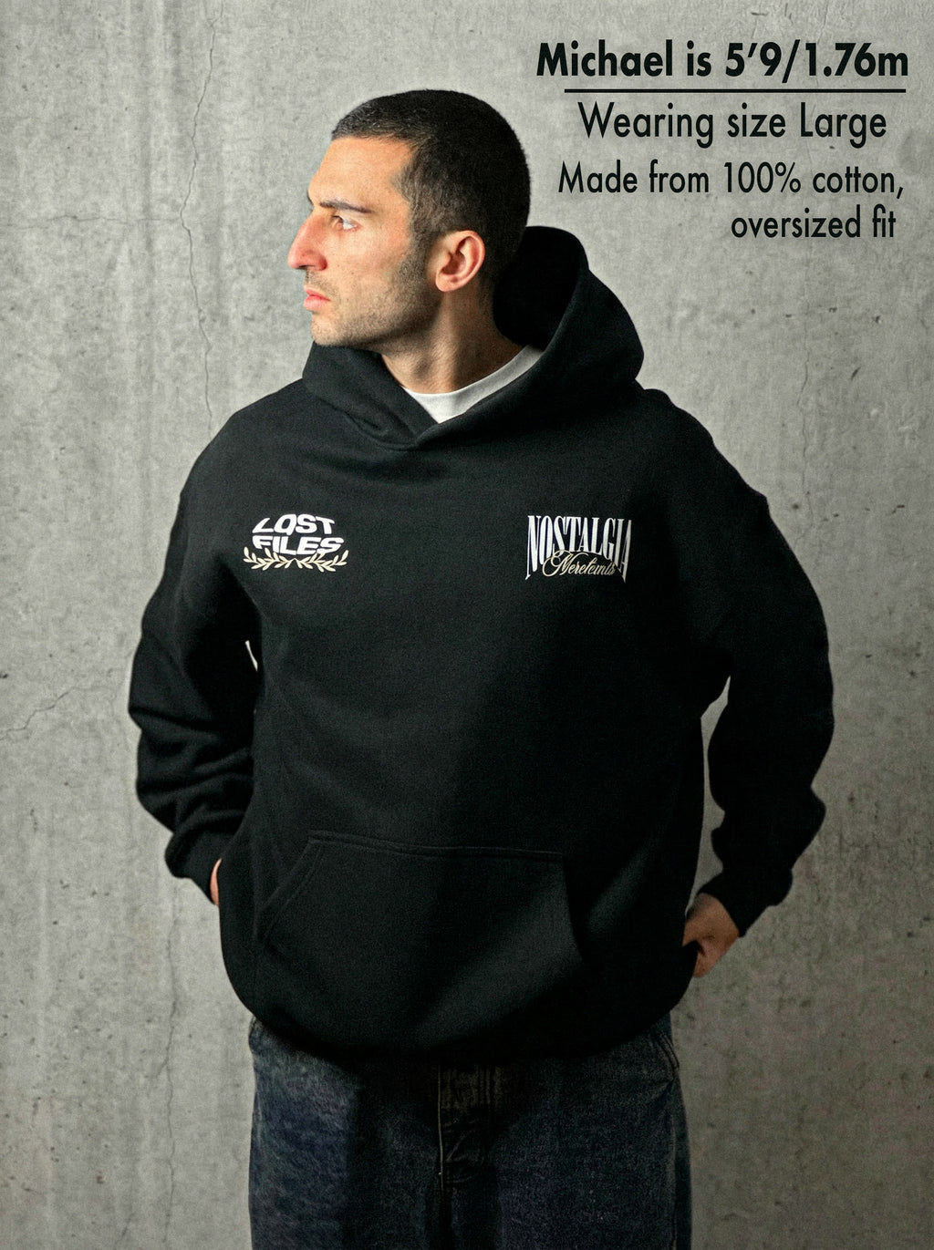 JET BLACK NOSTALGIA MERCHANTS HOODIE